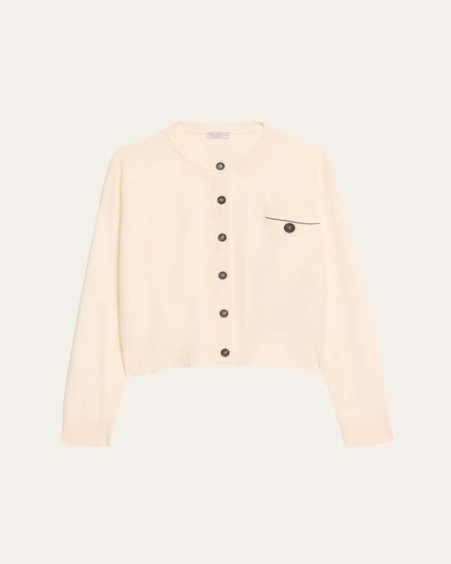 Monili Pocket Trim Cashmere Cardigan